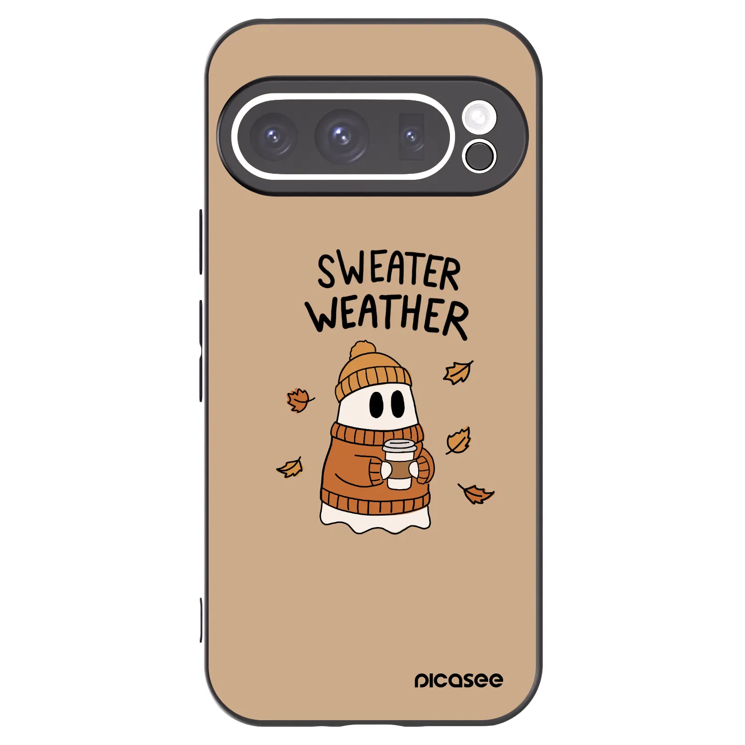 Picasee silikonowe czarne etui na Google Pixel 9 Pro - Sweater ghost