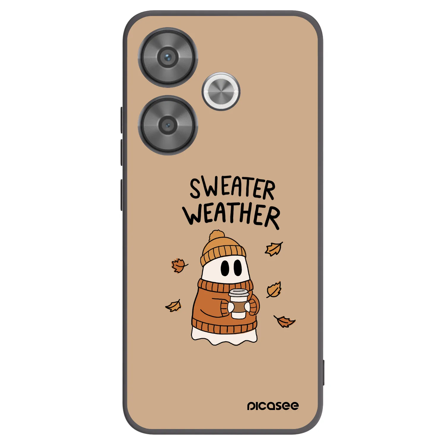 Picasee silikonowe czarne etui na Xiaomi Poco F6 - Sweater ghost