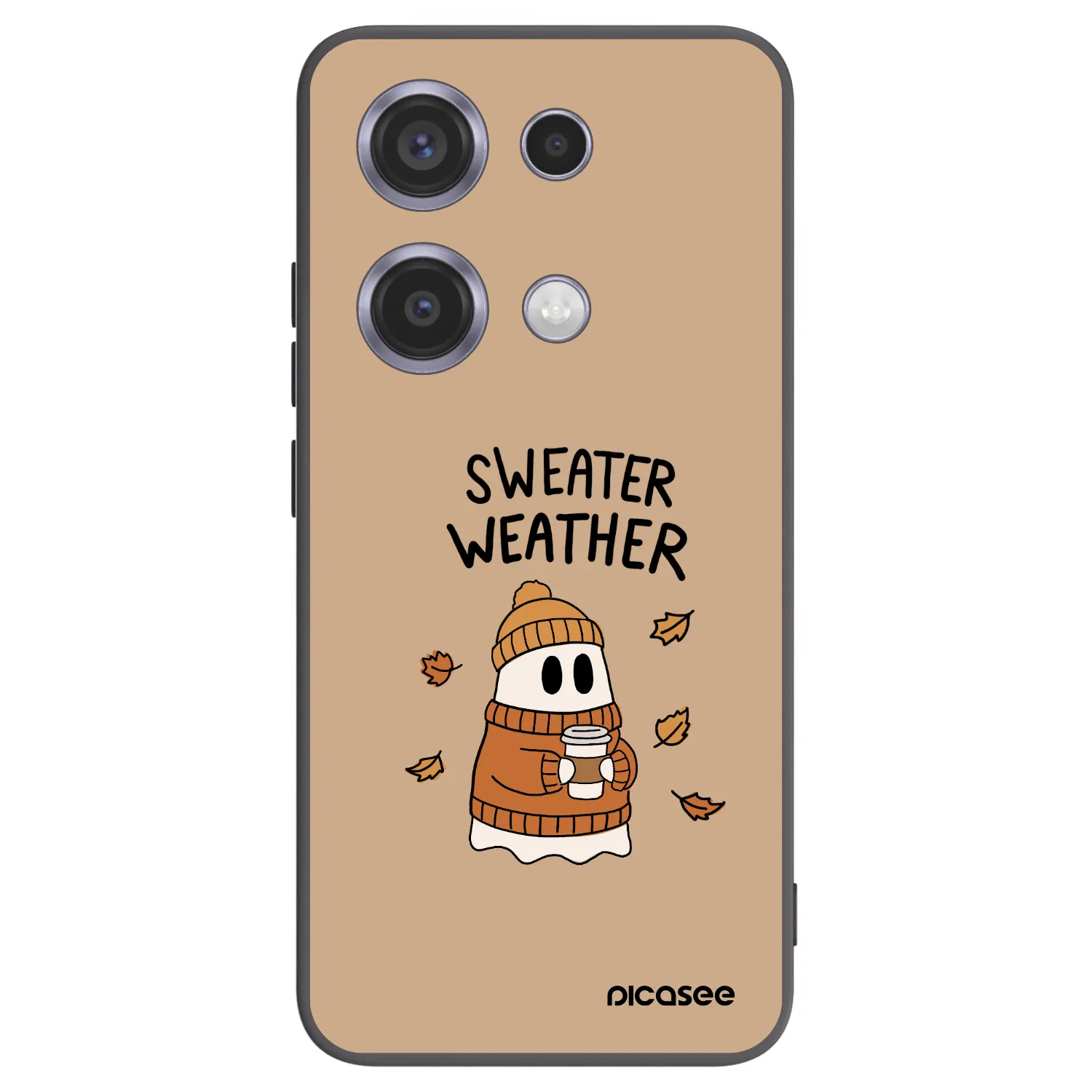 Picasee silikonowe czarne etui na Xiaomi Redmi Note 14S - Sweater ghost