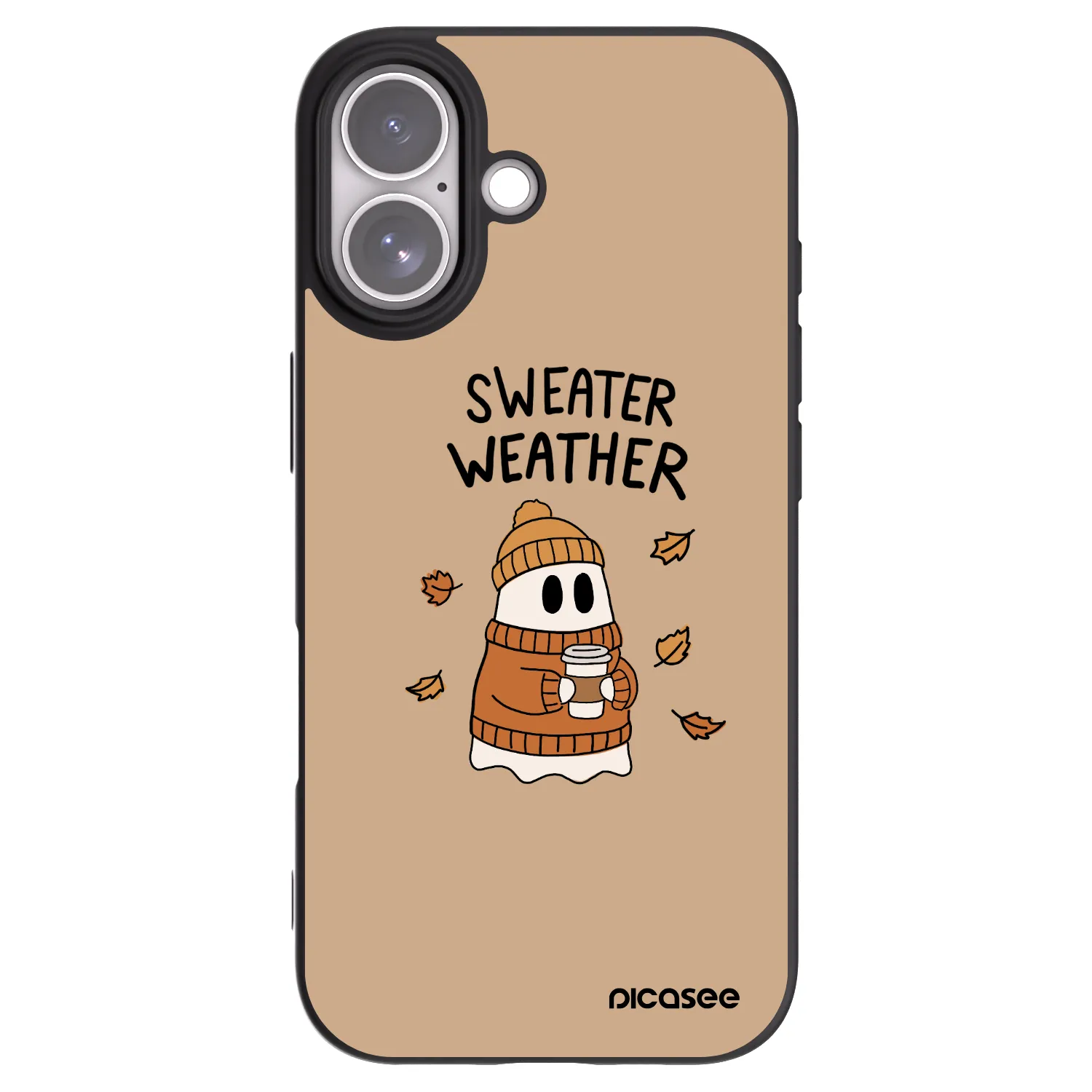 Picasee silikonowe czarne etui na Apple iPhone 17 - Sweater ghost
