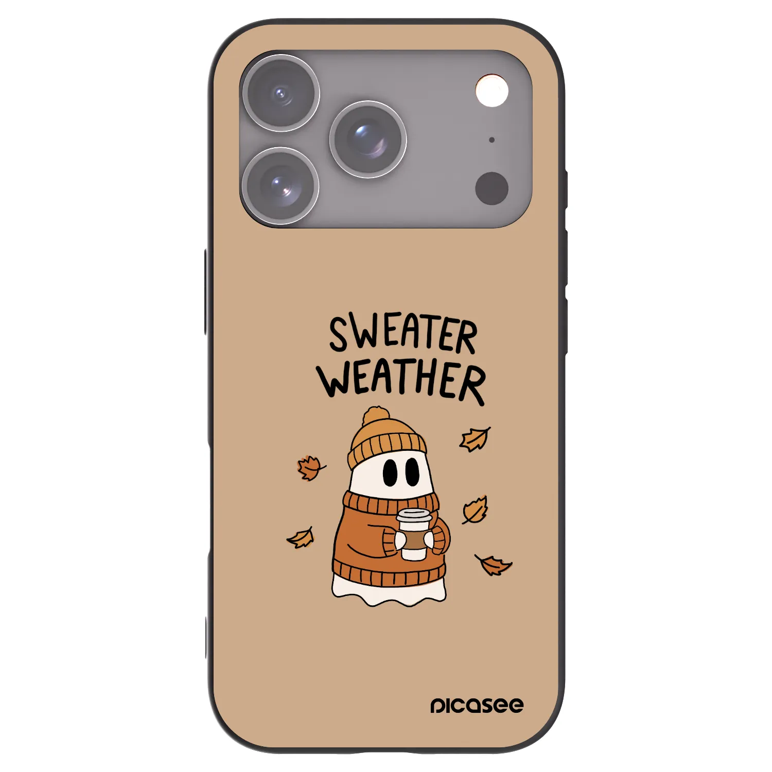 Picasee silikonowe czarne etui na Apple iPhone 17 Pro - Sweater ghost