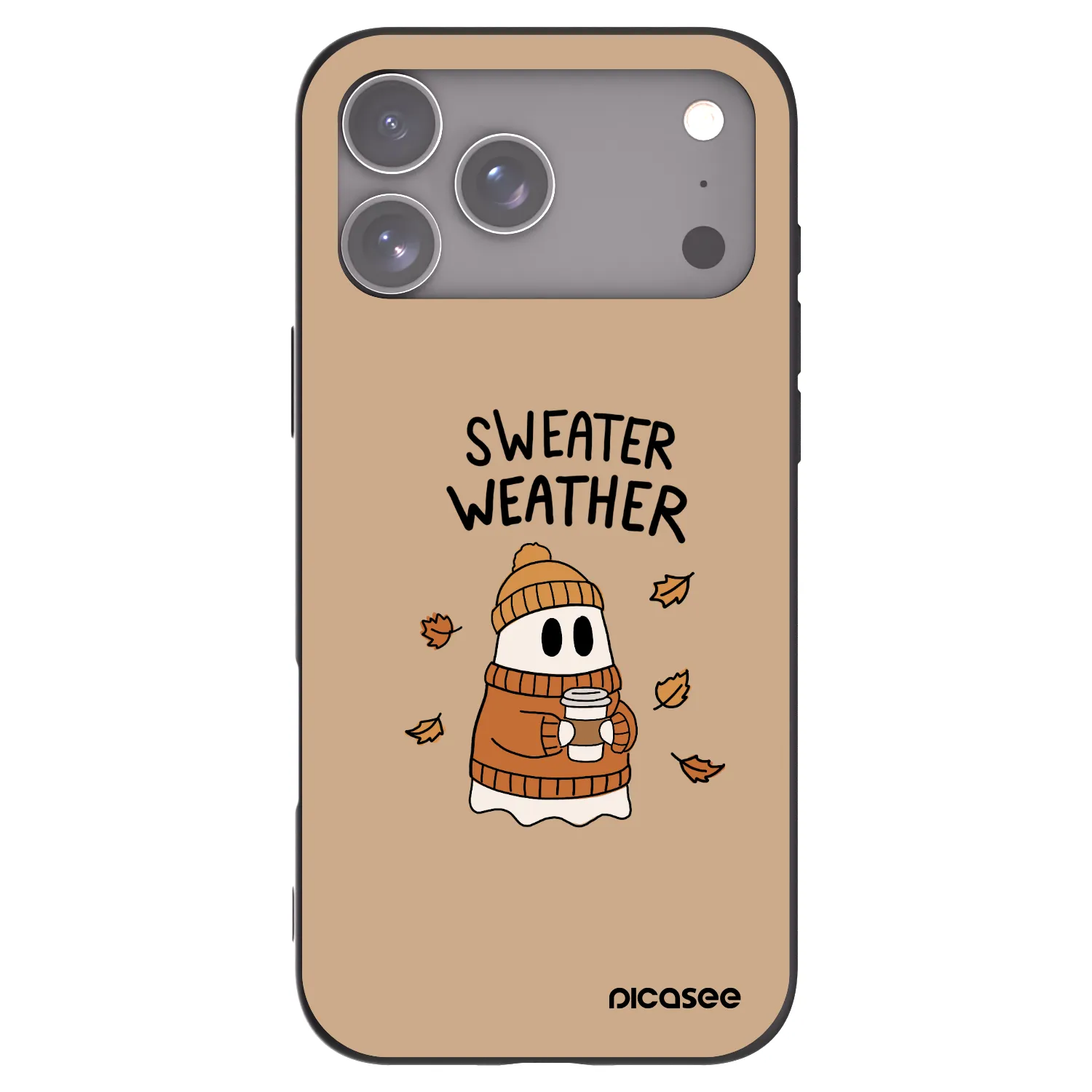 Picasee silikonowe czarne etui na Apple iPhone 17 Pro Max - Sweater ghost