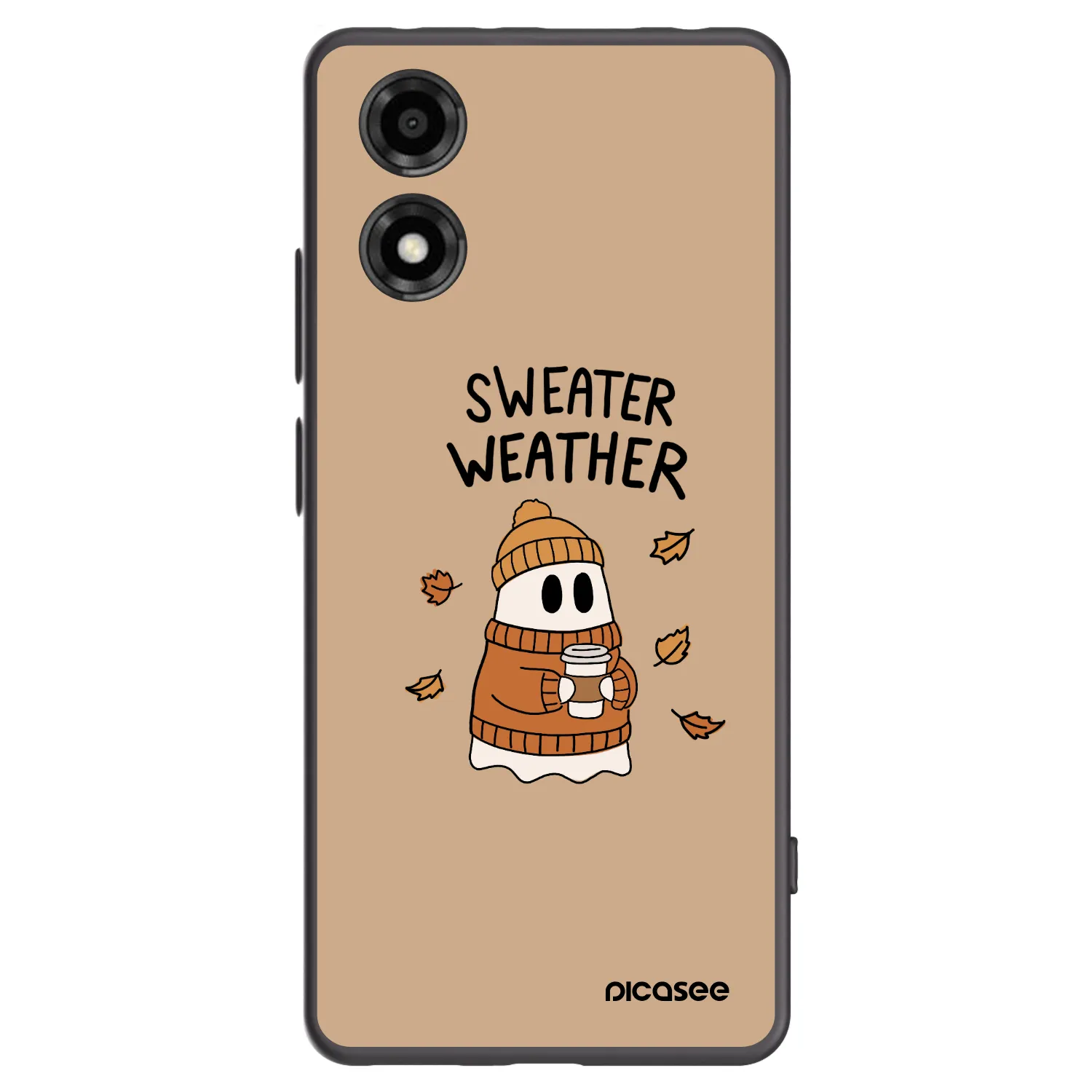 Picasee silikonowe czarne etui na Motorola Moto E14 - Sweater ghost