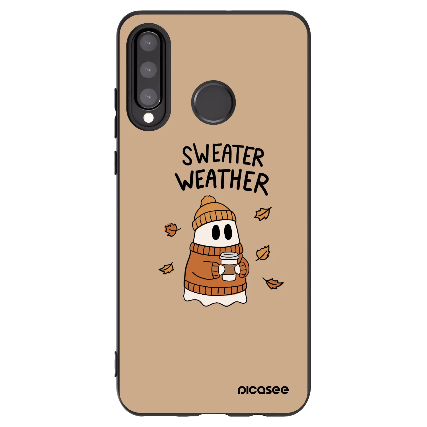Picasee silikonowe czarne etui na Huawei P30 Lite - Sweater ghost