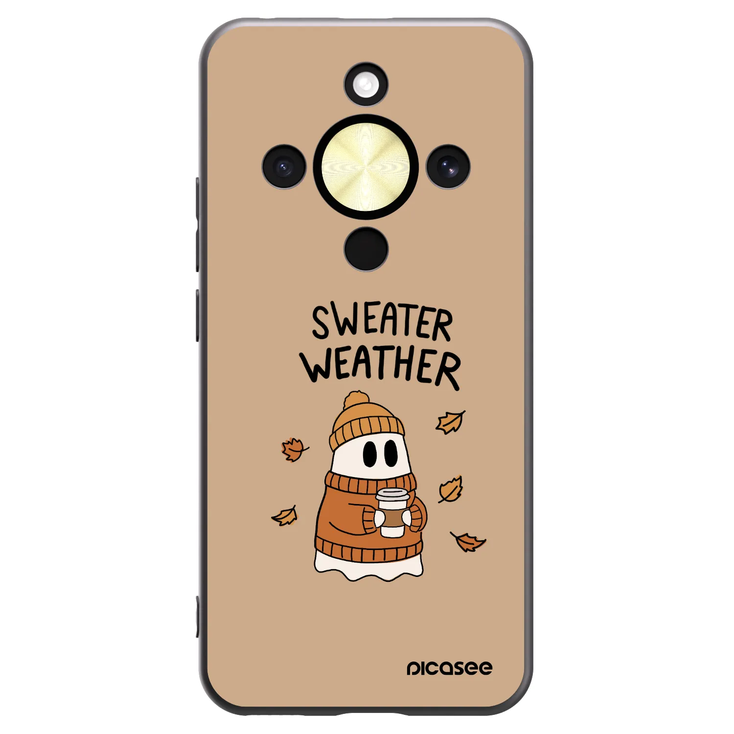 Picasee silikonowe czarne etui na Honor Magic8 Lite 5G - Sweater ghost