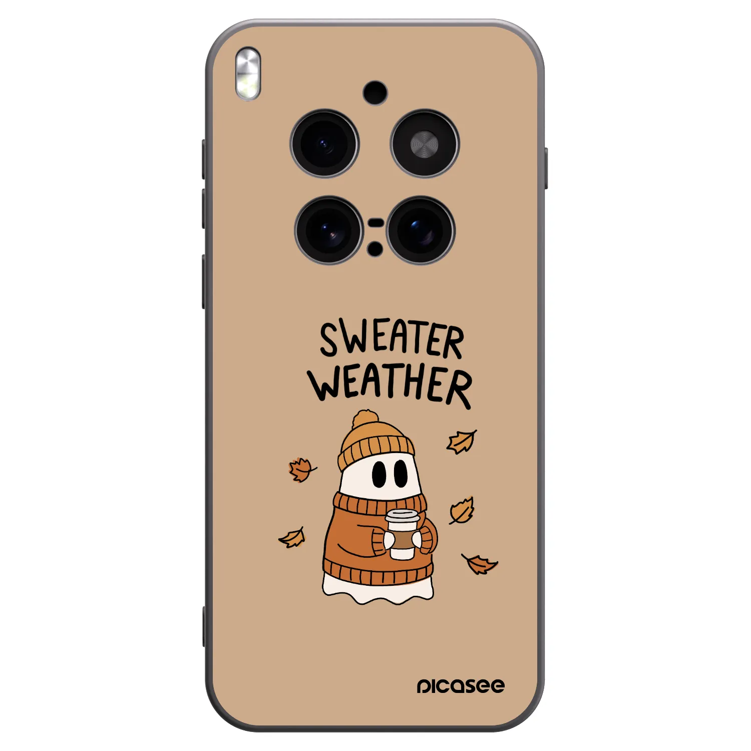 Picasee silikonowe czarne etui na Vivo X300 Pro - Sweater ghost