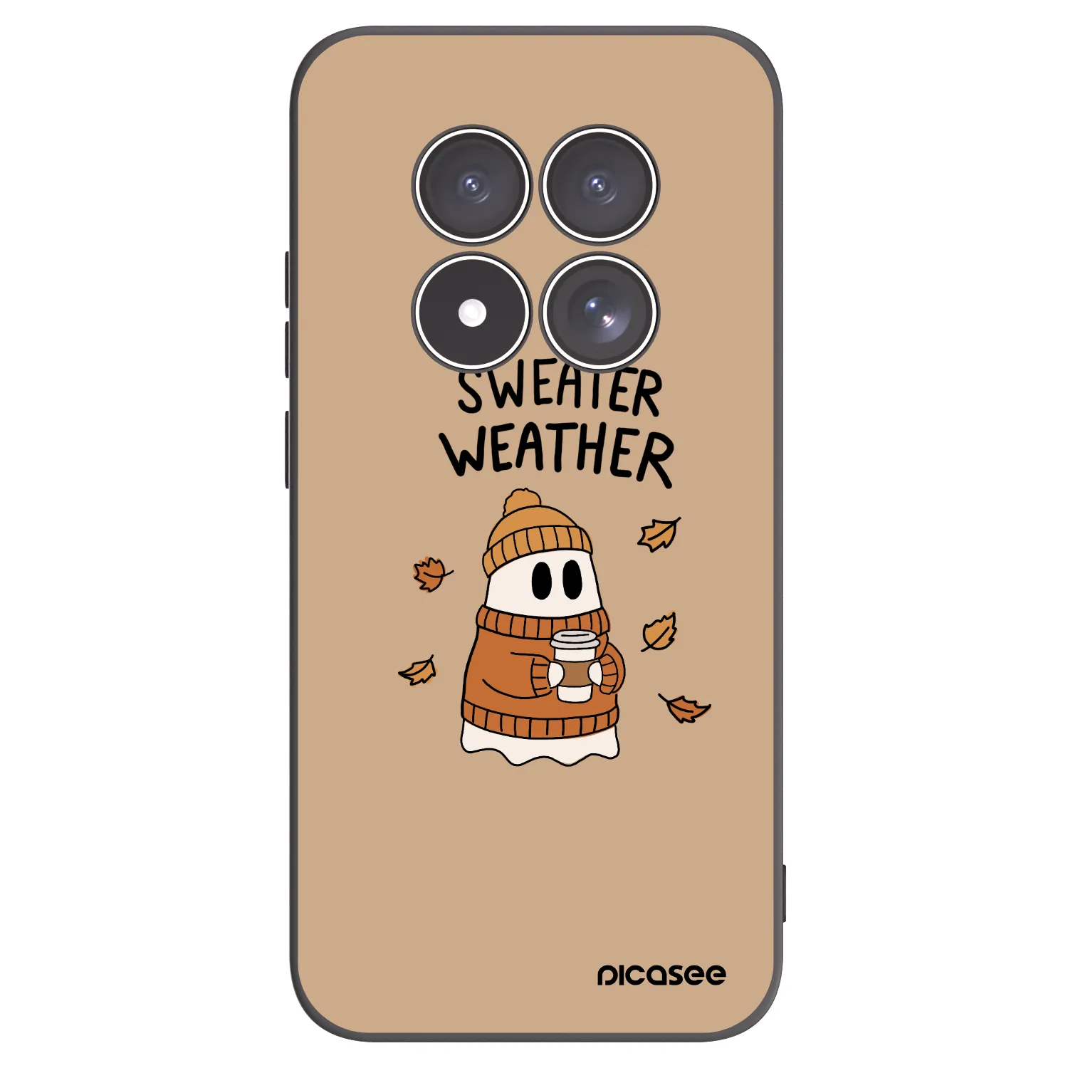 Picasee silikonowe czarne etui na Xiaomi Redmi Note 15 Pro 5G - Sweater ghost