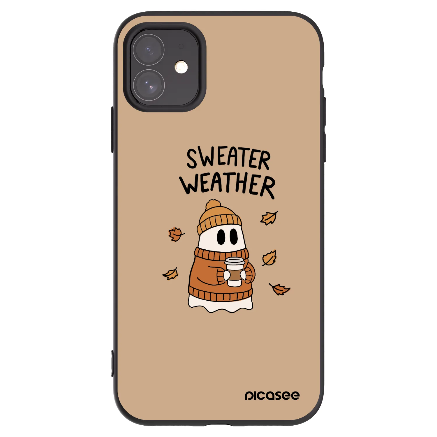 Picasee silikonowe czarne etui na Apple iPhone 11 - Sweater ghost