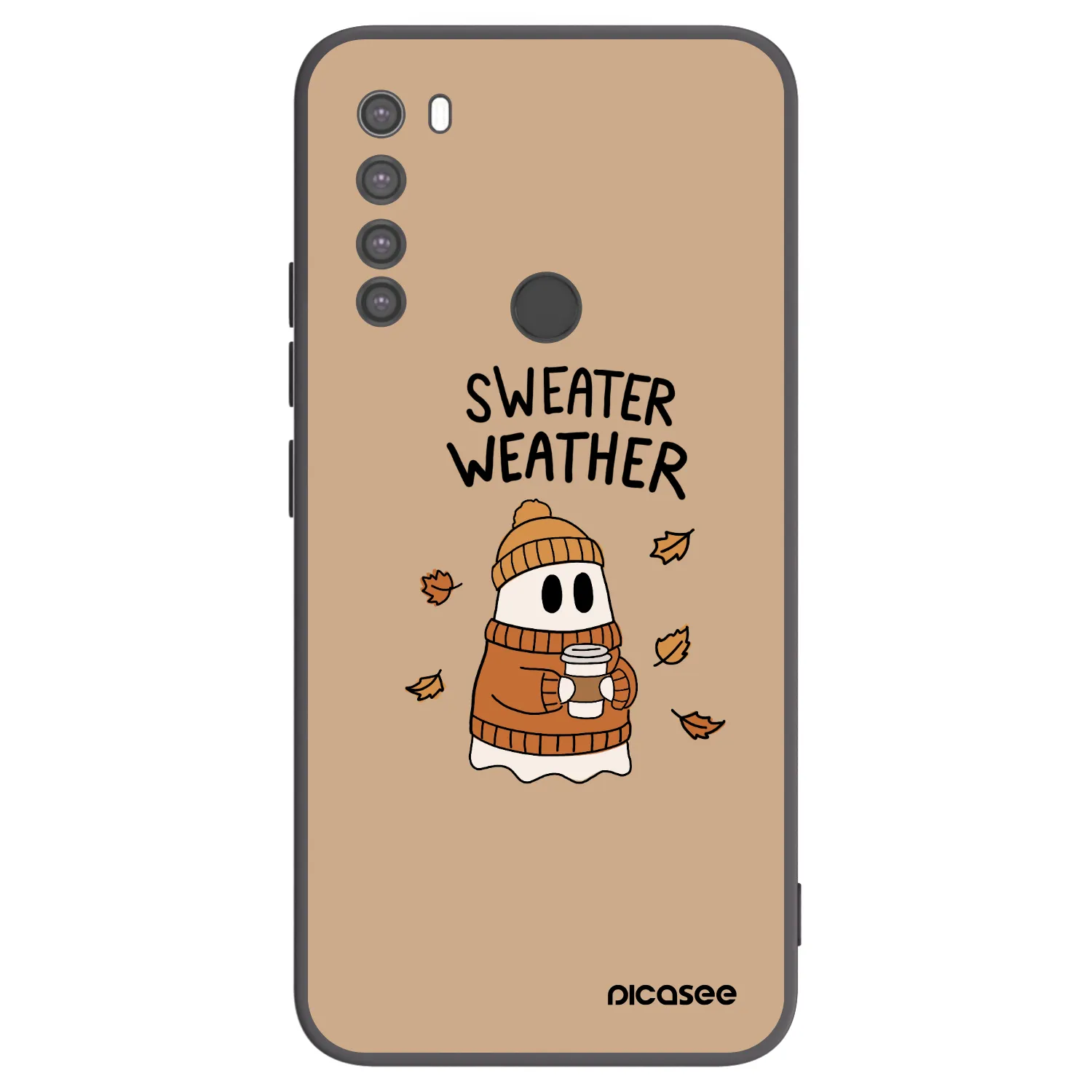 Picasee silikonowe czarne etui na Xiaomi Redmi Note 8 - Sweater ghost