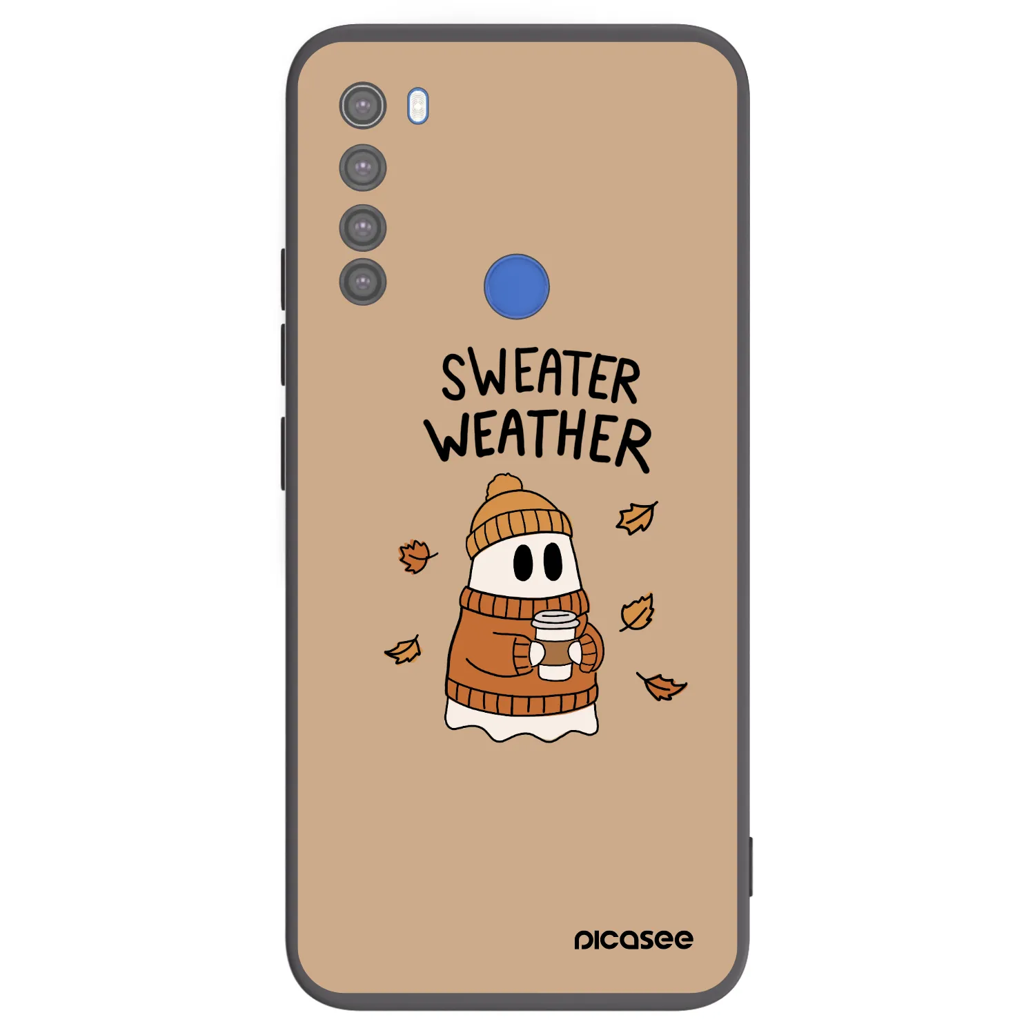 Picasee silikonowe czarne etui na Xiaomi Redmi Note 8T - Sweater ghost