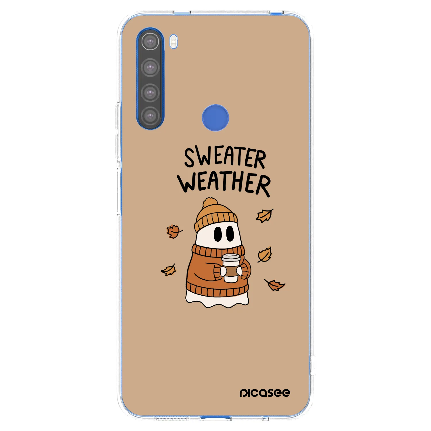 Picasee silikonowe przeźroczyste etui na Xiaomi Redmi Note 8T - Sweater ghost