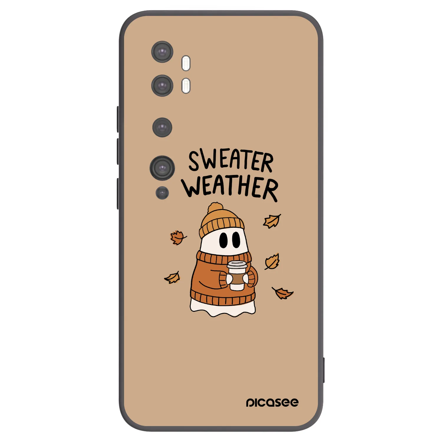 Picasee silikonowe czarne etui na Xiaomi Mi Note 10 (Pro) - Sweater ghost