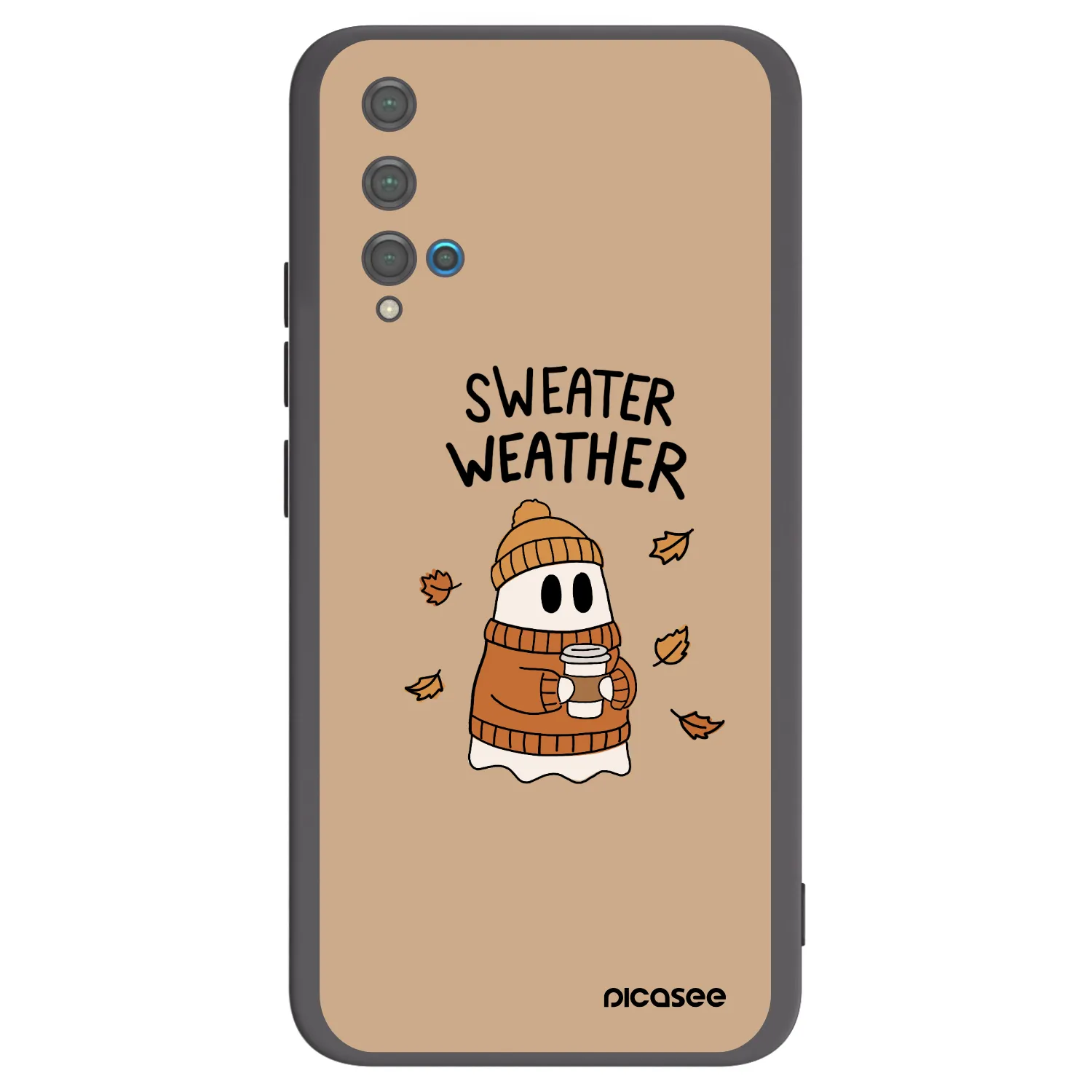 Picasee silikonowe czarne etui na Huawei Nova 5T - Sweater ghost