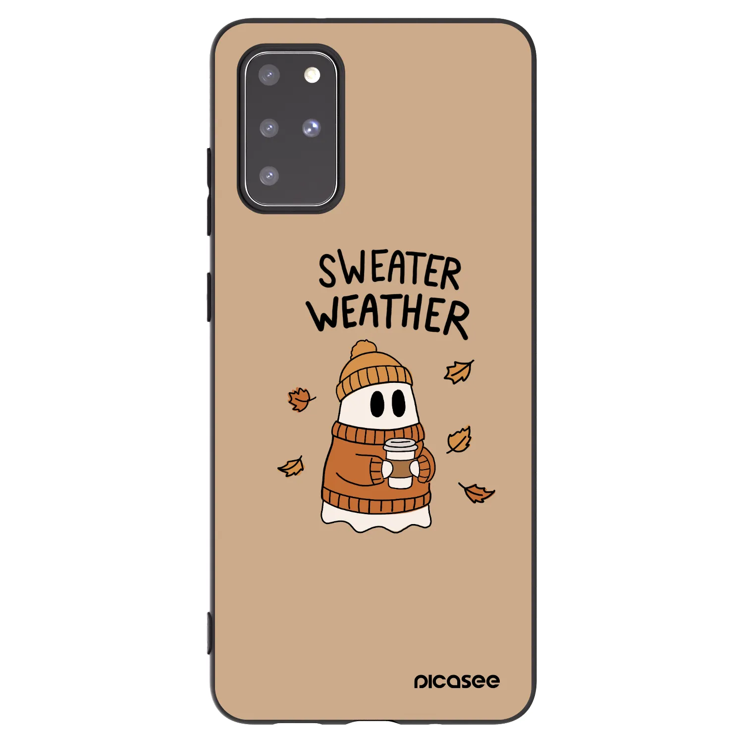Picasee silikonowe czarne etui na Samsung Galaxy S20+ G985F - Sweater ghost