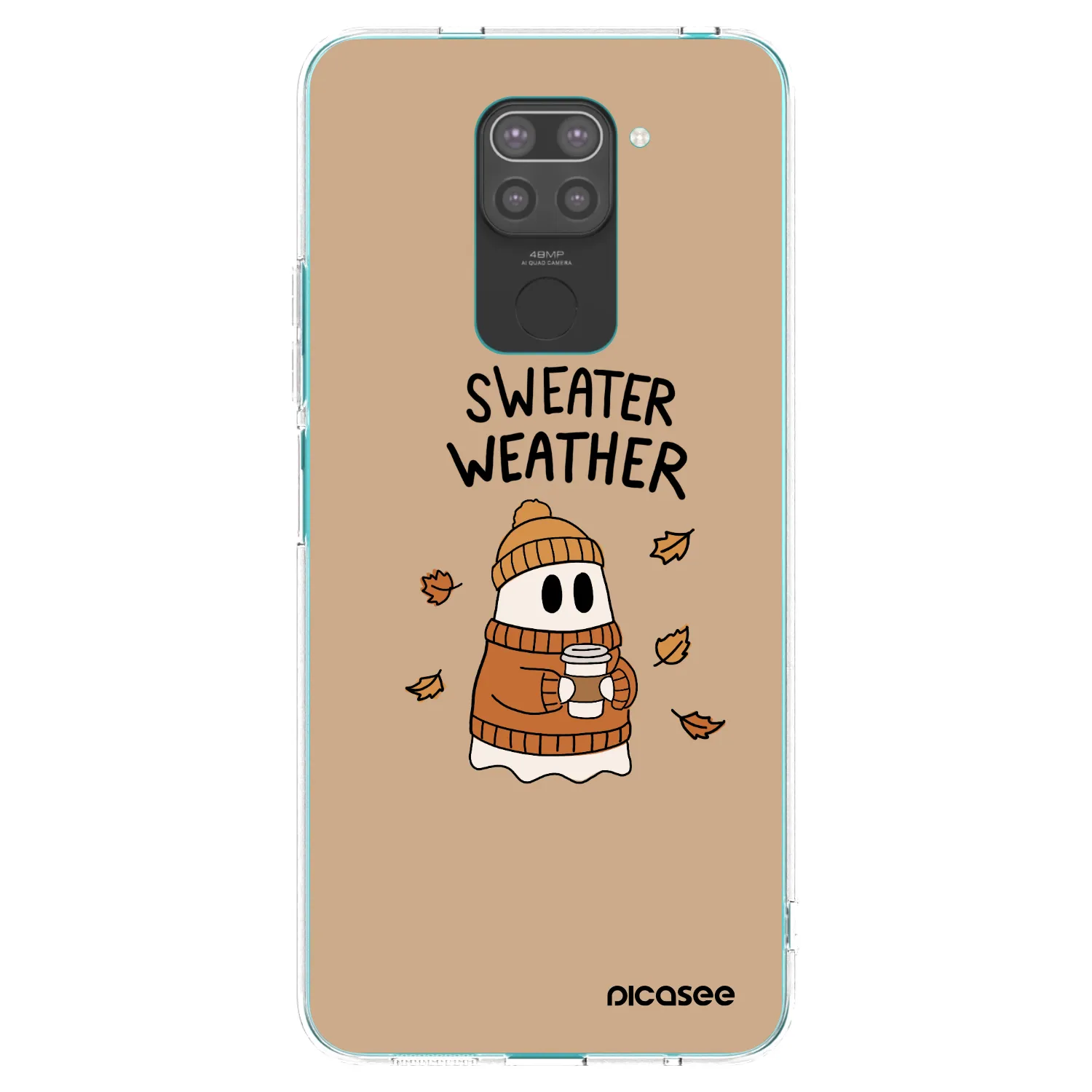 Picasee silikonowe czarne etui na Xiaomi Redmi Note 9 - Sweater ghost