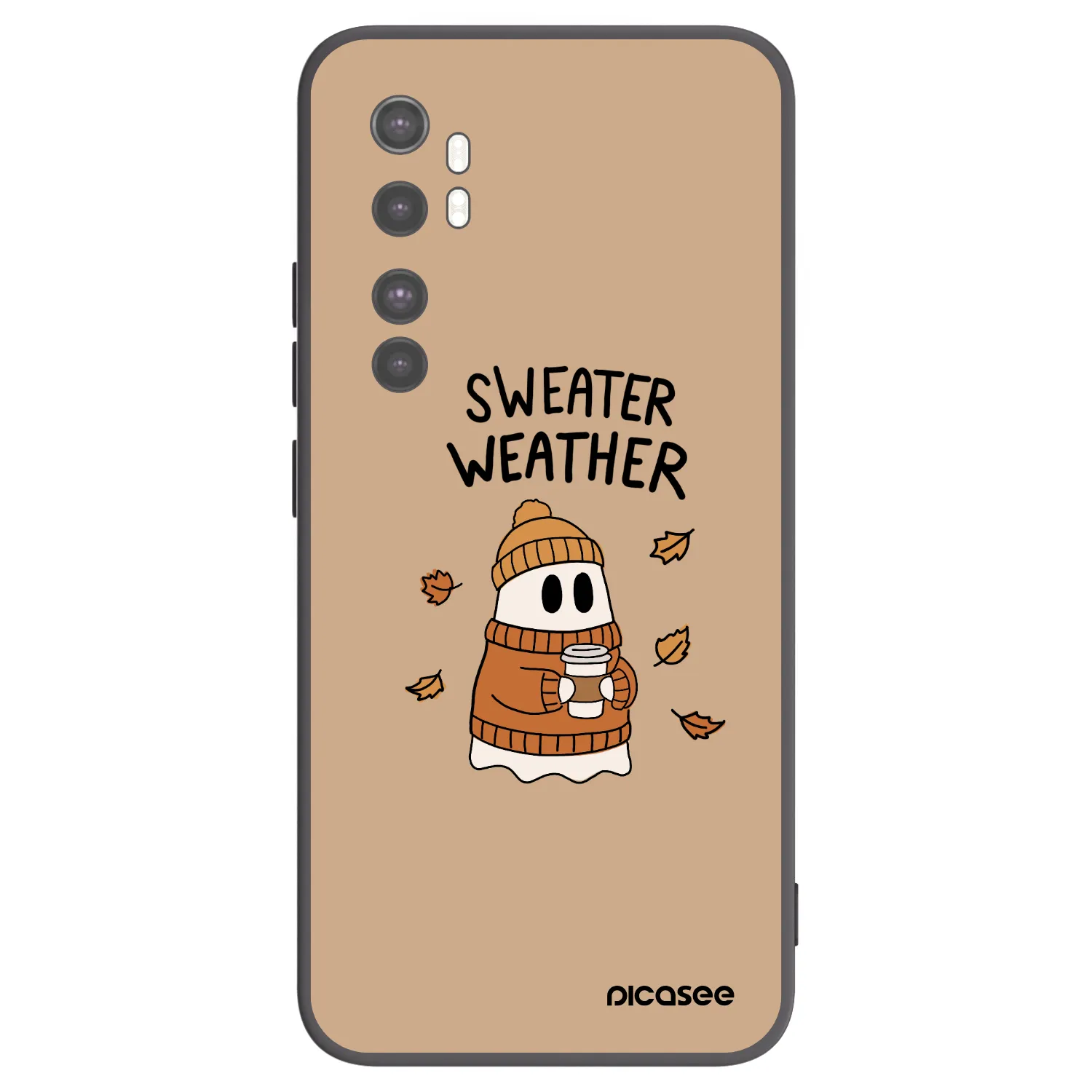 Picasee silikonowe czarne etui na Xiaomi Mi Note 10 Lite - Sweater ghost
