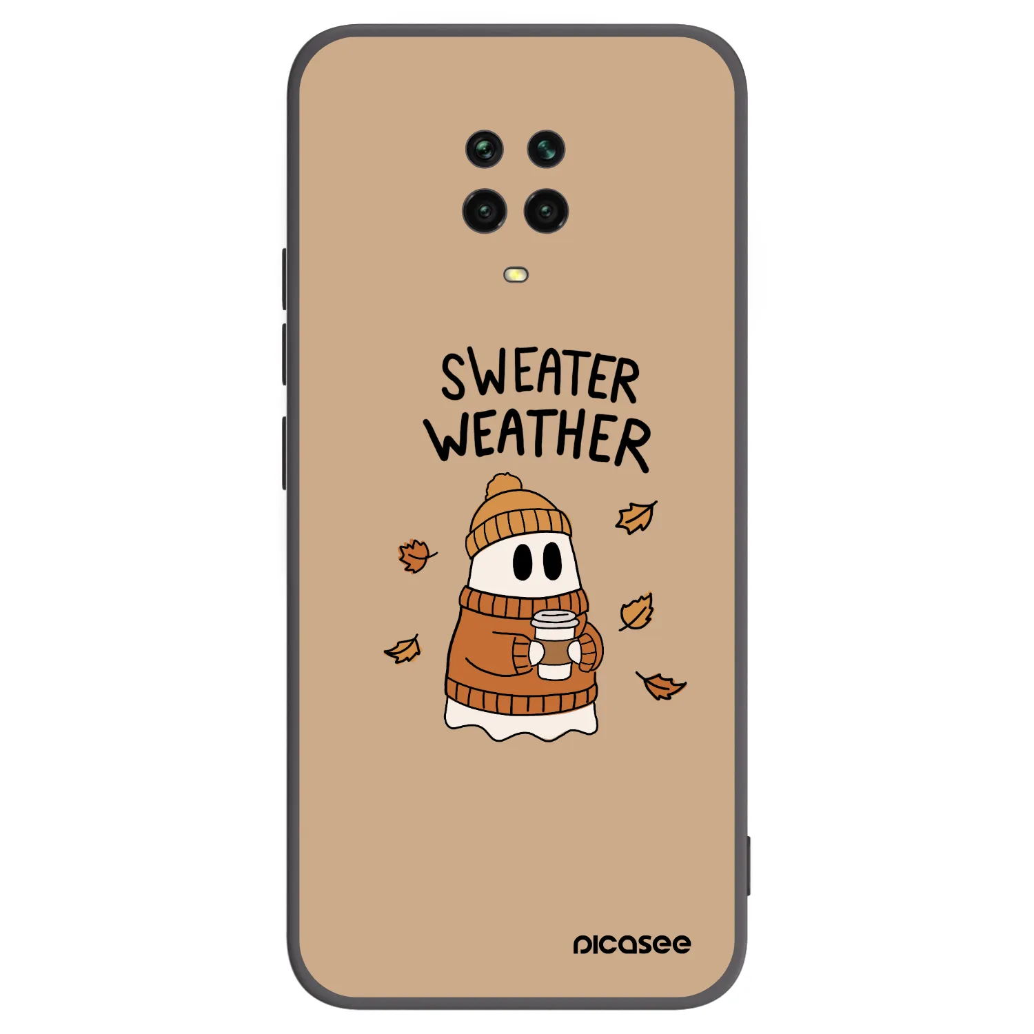 Picasee silikonowe czarne etui na Xiaomi Redmi Note 9S - Sweater ghost