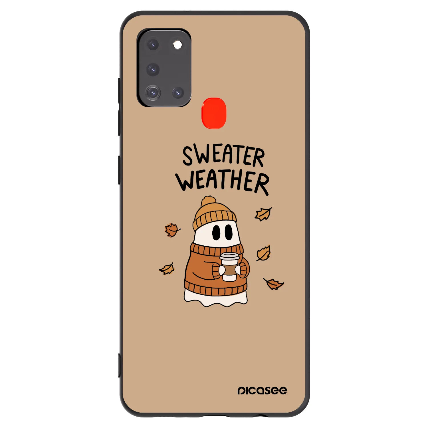 Picasee silikonowe czarne etui na Samsung Galaxy A21s - Sweater ghost
