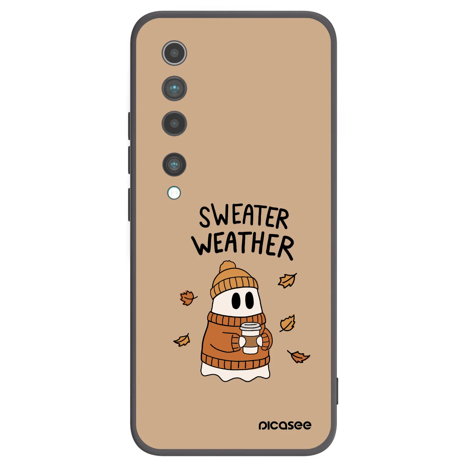 Picasee silikonowe czarne etui na Xiaomi Mi 10 - Sweater ghost
