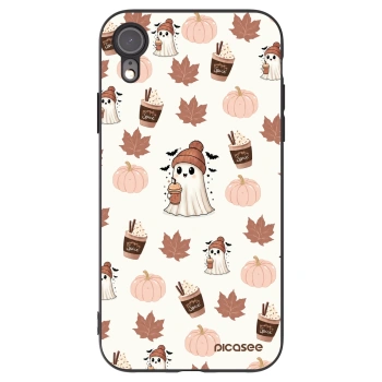 Picasee silikonowe czarne etui na Apple iPhone XR - Pumpkin spice