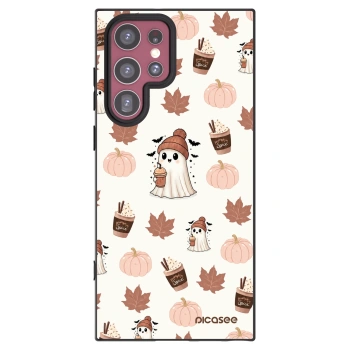 Picasee silikonowe czarne etui na Samsung Galaxy S22 Ultra 5G - Pumpkin spice
