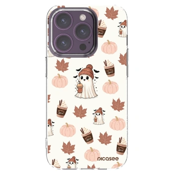 Picasee silikonowe przeźroczyste etui na Apple iPhone 14 Pro - Pumpkin spice