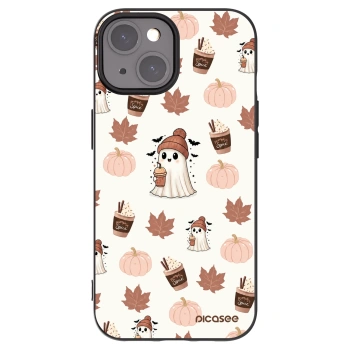 Picasee silikonowe czarne etui na Apple iPhone 15 - Pumpkin spice