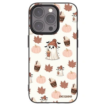 Picasee silikonowe czarne etui na Apple iPhone 15 Pro - Pumpkin spice