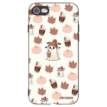 Picasee silikonowe czarne etui na Apple iPhone 8 - Pumpkin spice