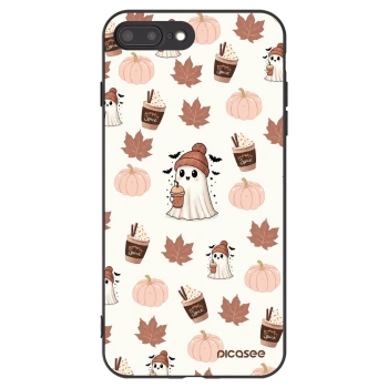 Picasee silikonowe czarne etui na Apple iPhone 8 Plus - Pumpkin spice