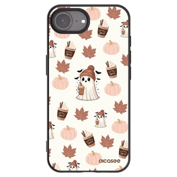 Picasee silikonowe czarne etui na Apple iPhone 16e - Pumpkin spice