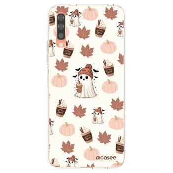 Picasee silikonowe przeźroczyste etui na Samsung Galaxy A70 A705F - Pumpkin spice