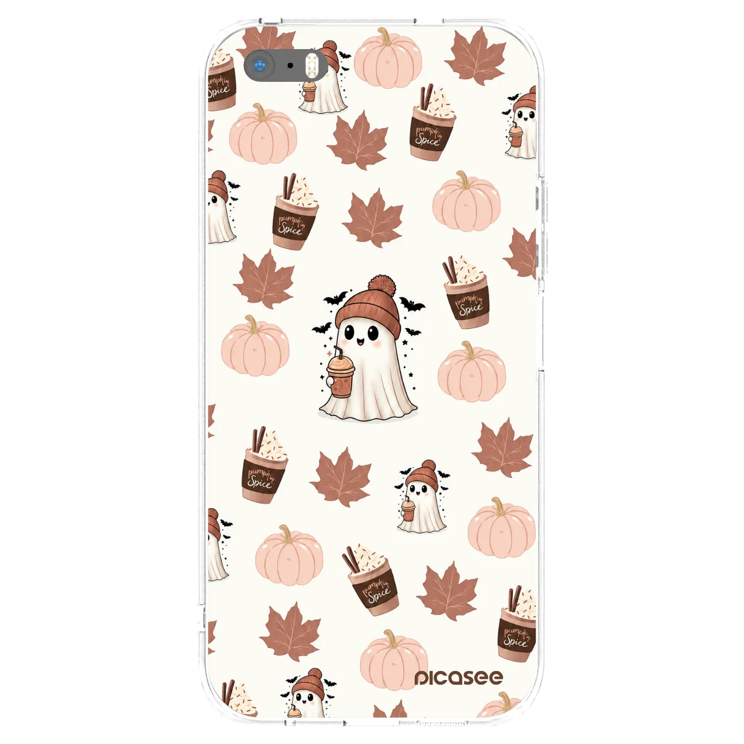 Picasee silikonowe przeźroczyste etui na Apple iPhone 5/5S/SE - Pumpkin spice
