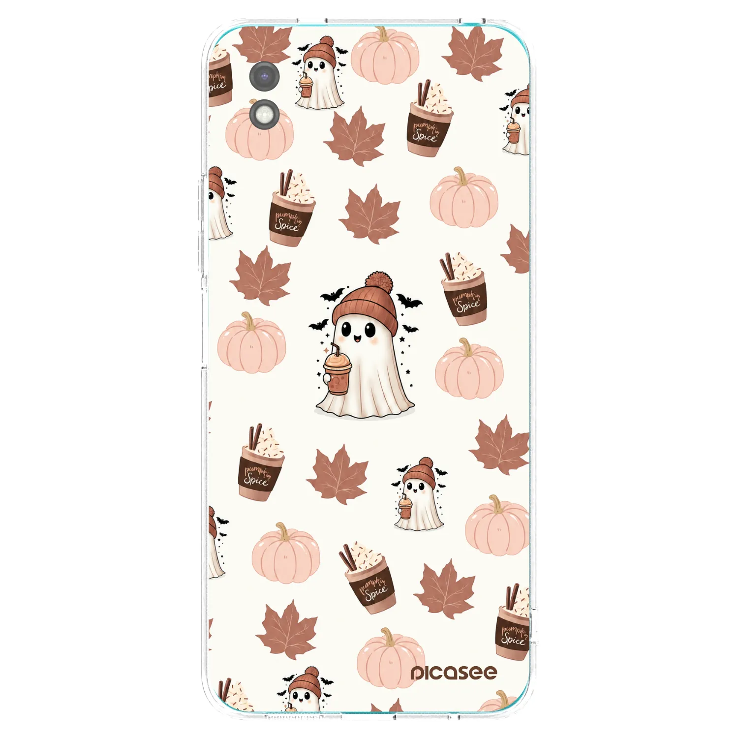 Picasee silikonowe czarne etui na Xiaomi Redmi 9A - Pumpkin spice