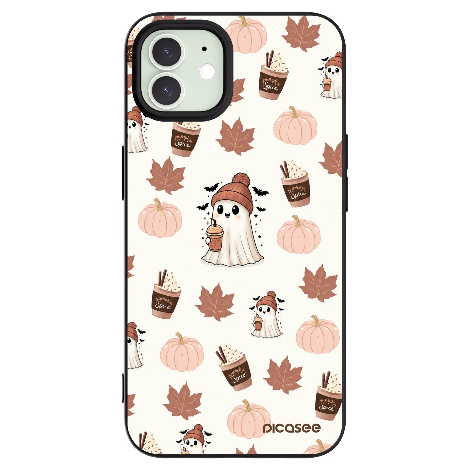 Picasee silikonowe czarne etui na Apple iPhone 12 Pro - Pumpkin spice
