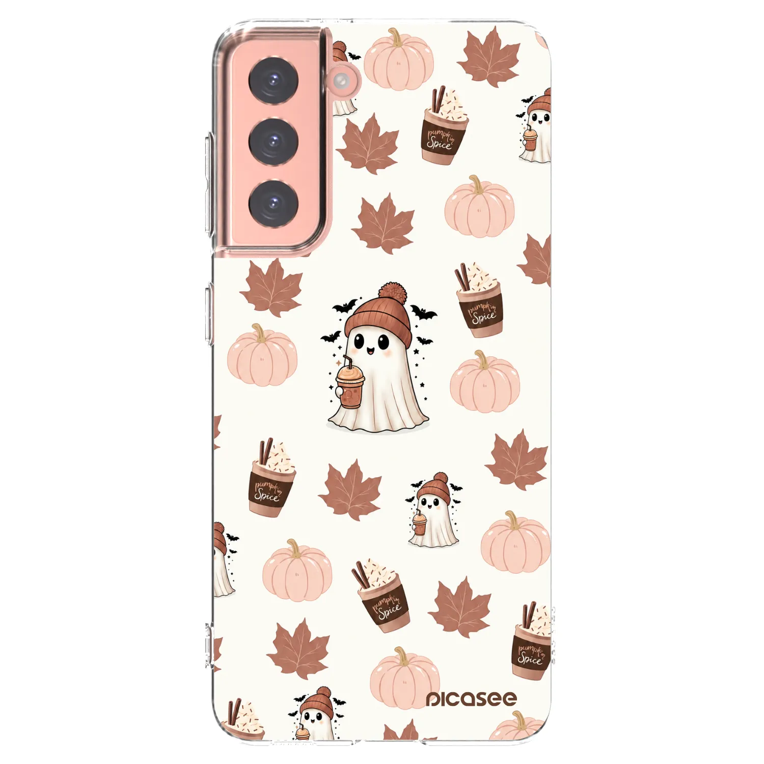 Picasee silikonowe przeźroczyste etui na Samsung Galaxy S21 5G G991B - Pumpkin spice
