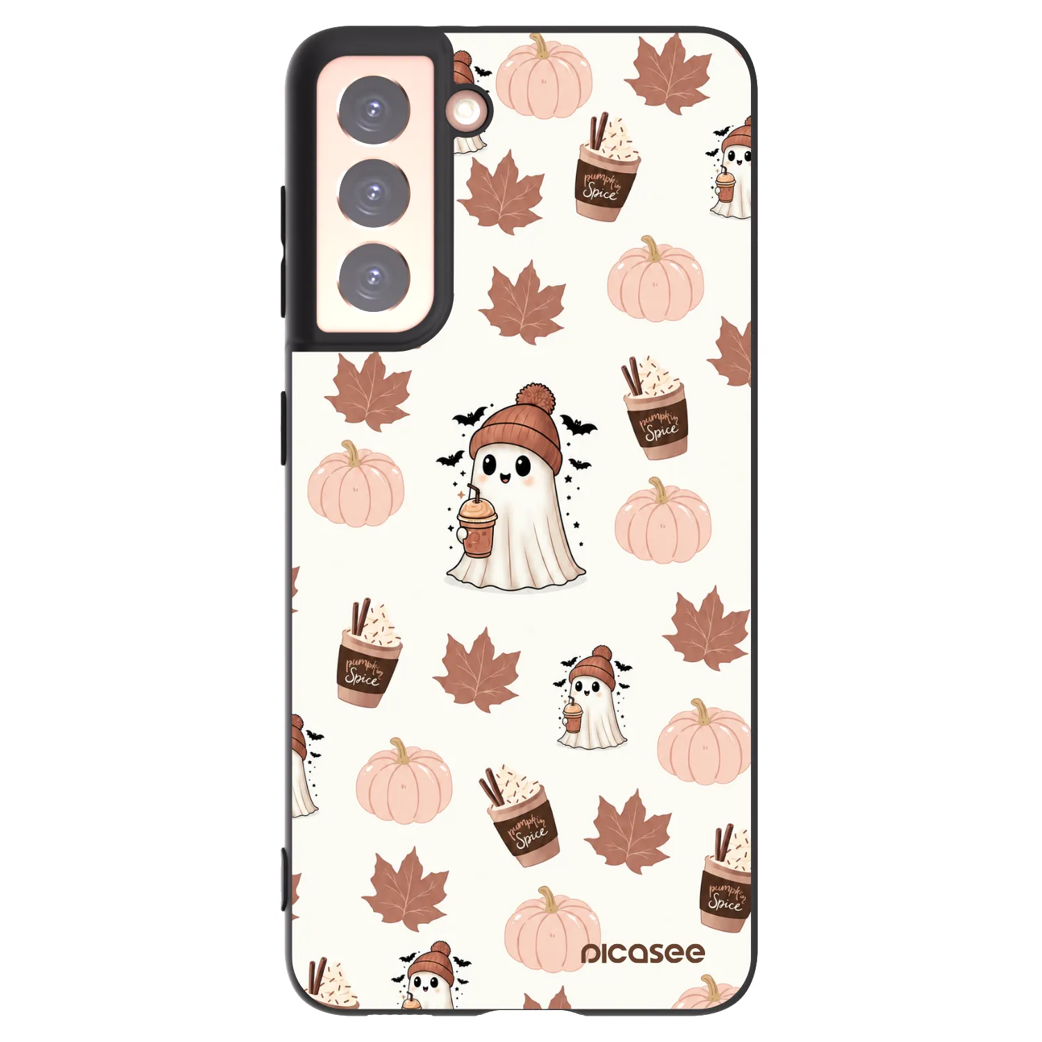 Picasee silikonowe czarne etui na Samsung Galaxy S21 5G G991B - Pumpkin spice