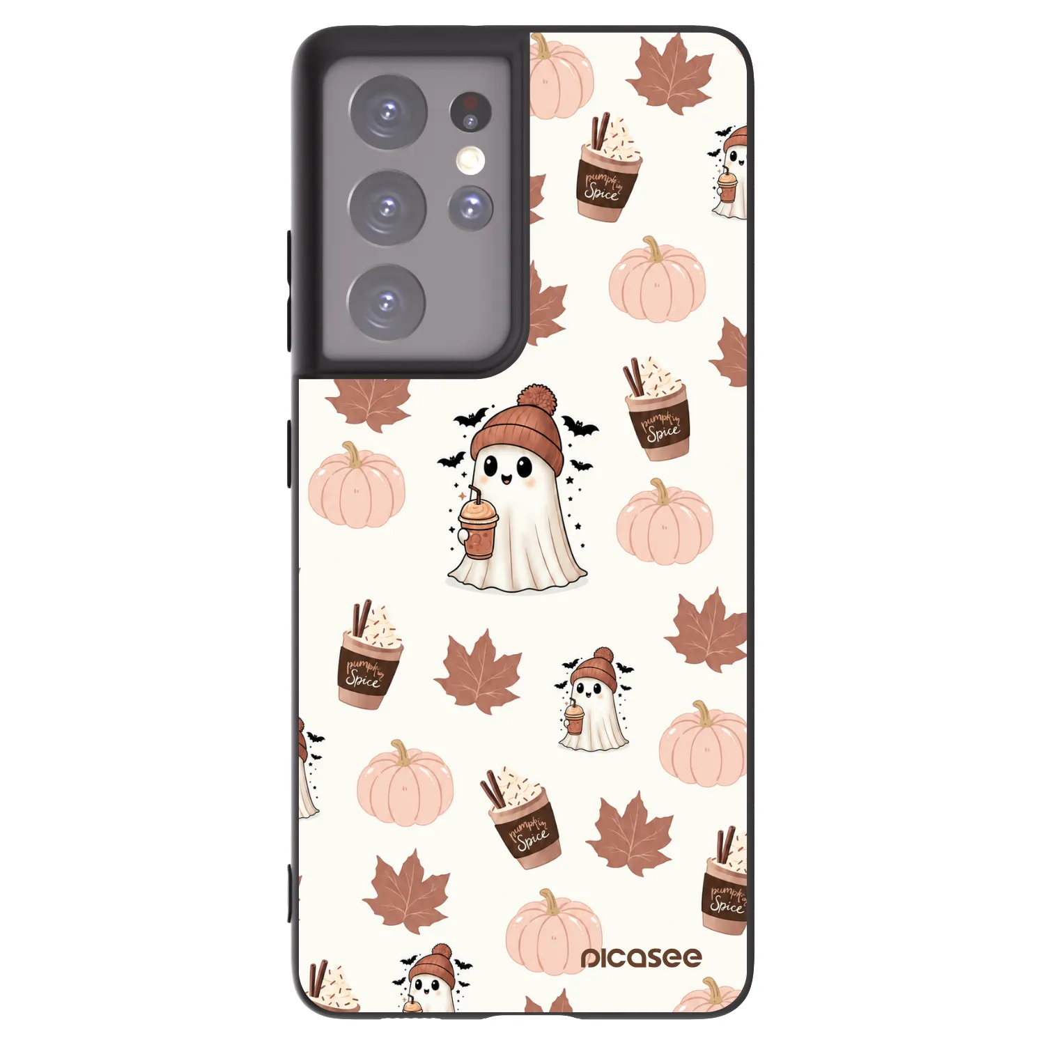 Picasee silikonowe czarne etui na Samsung Galaxy S21 Ultra 5G G998B - Pumpkin spice
