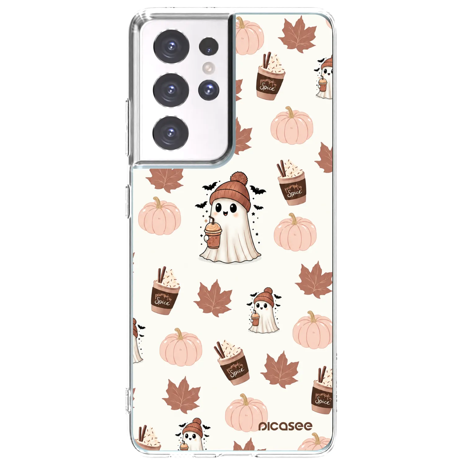 Picasee silikonowe przeźroczyste etui na Samsung Galaxy S21 Ultra 5G G998B - Pumpkin spice