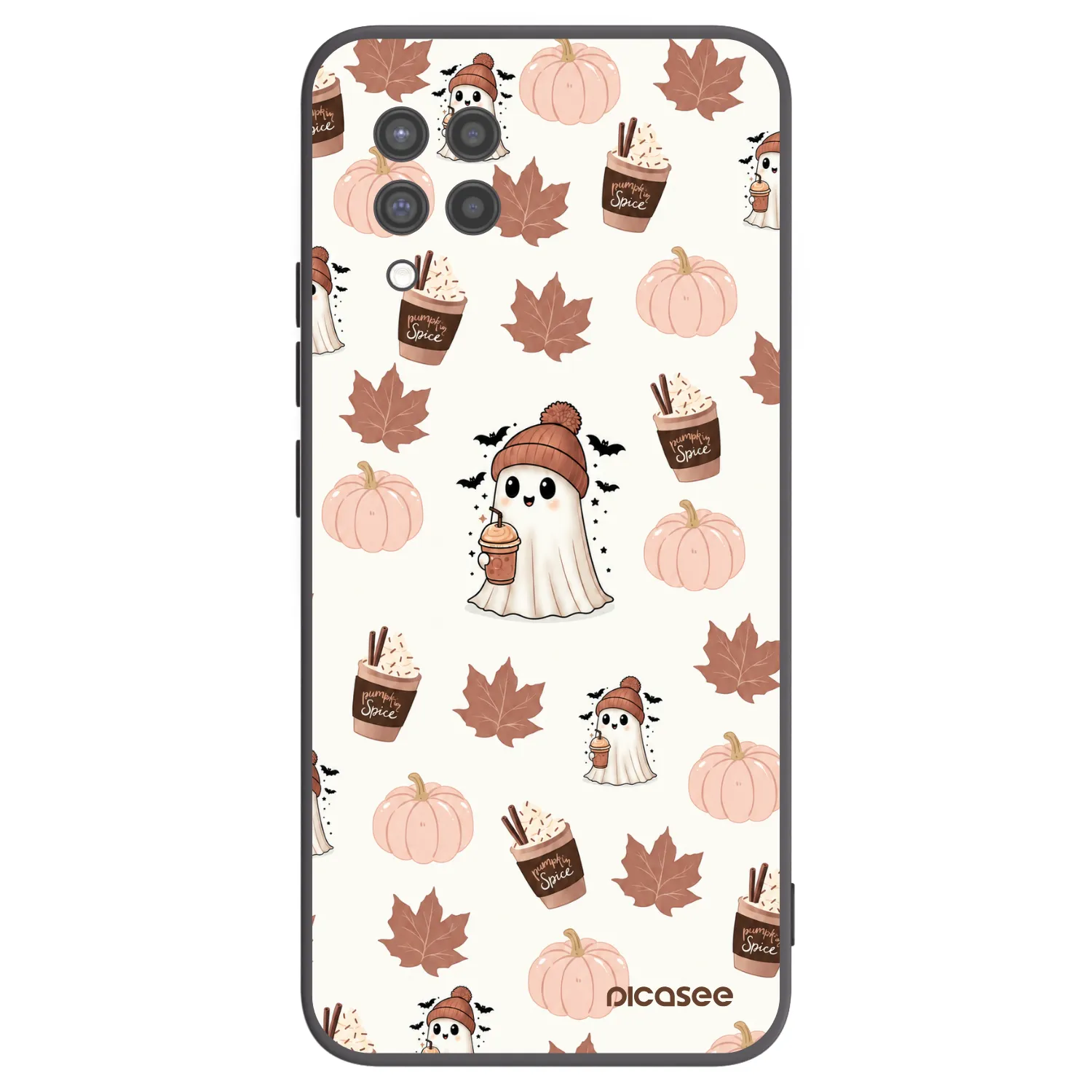 Picasee silikonowe czarne etui na Samsung Galaxy A42 A426B - Pumpkin spice