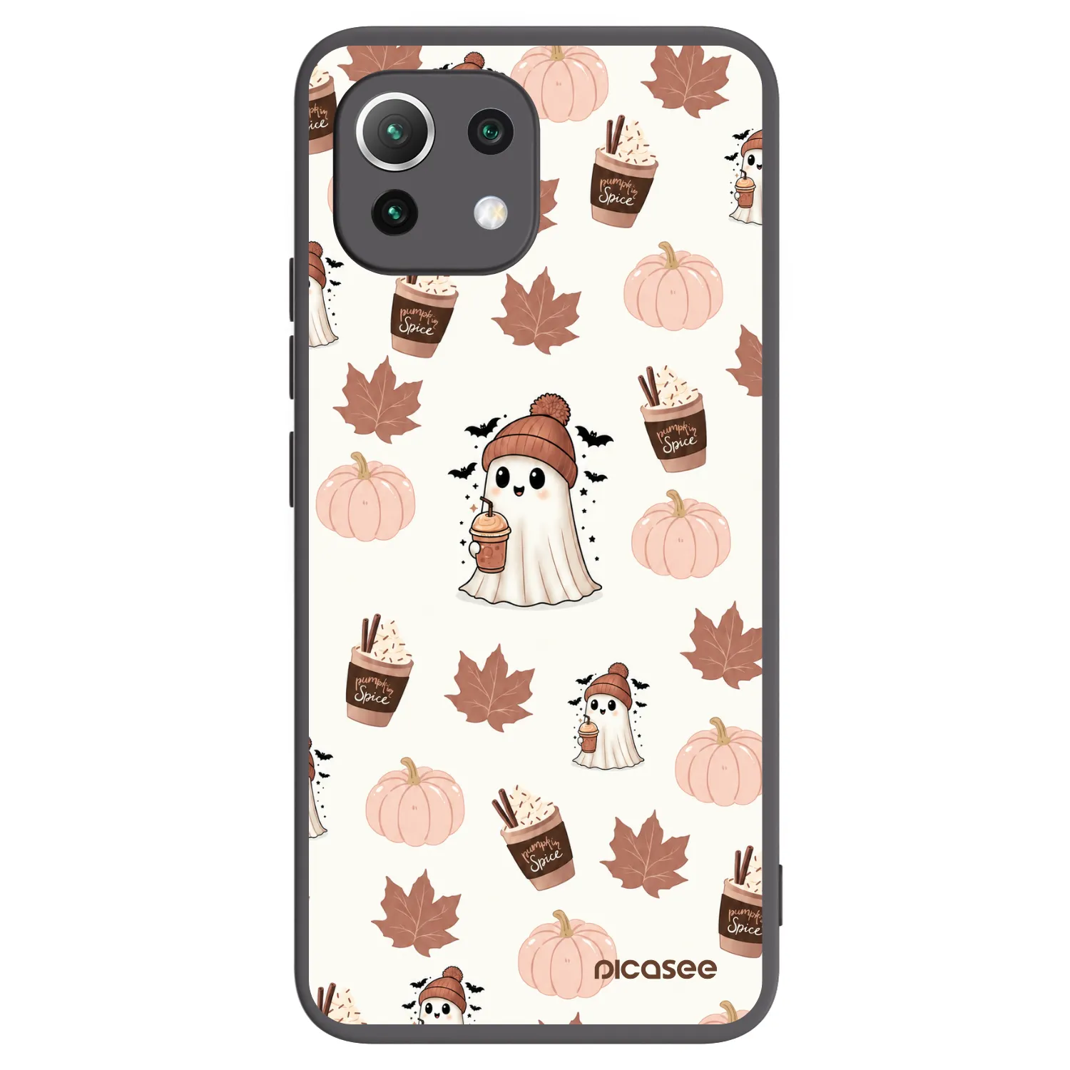 Picasee silikonowe czarne etui na Xiaomi Mi 11 Lite - Pumpkin spice
