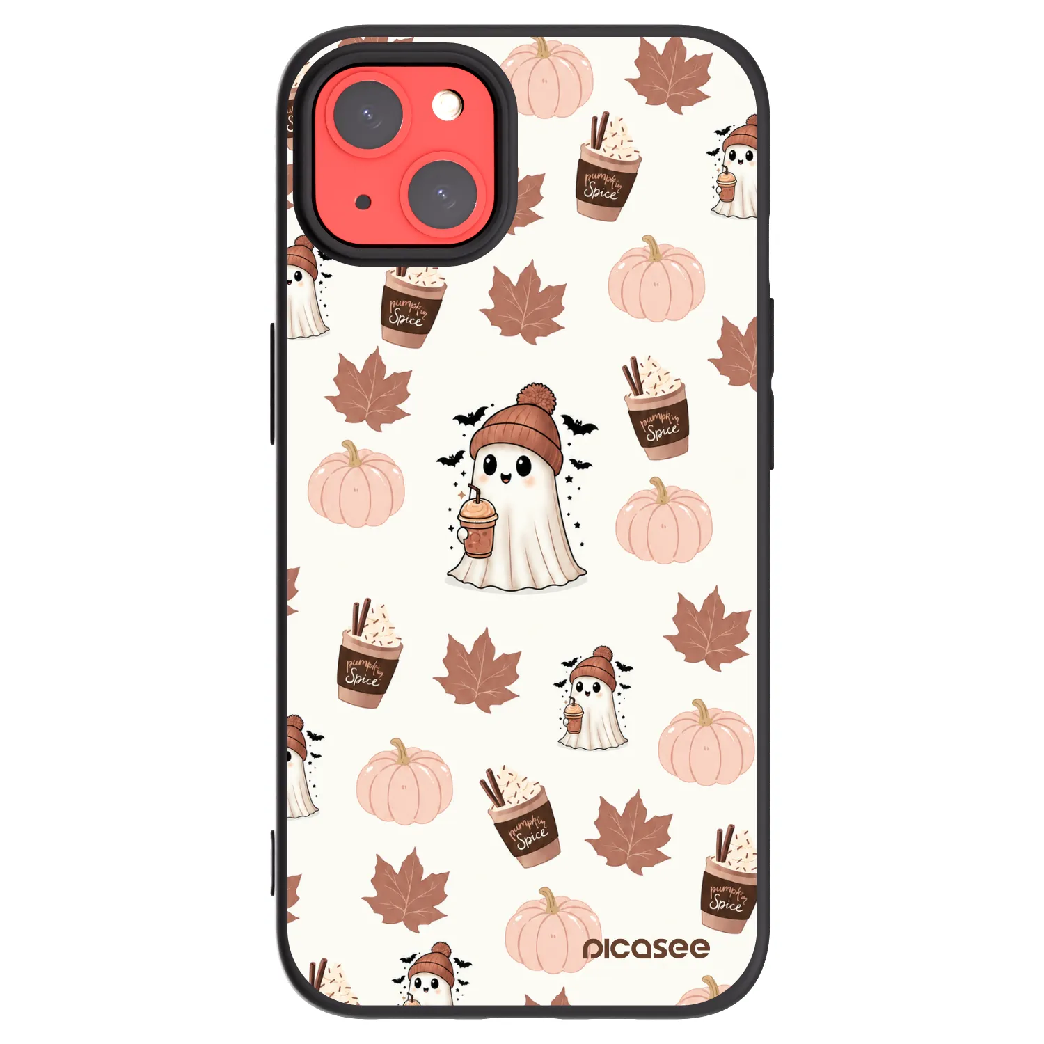Picasee silikonowe czarne etui na Apple iPhone 13 - Pumpkin spice