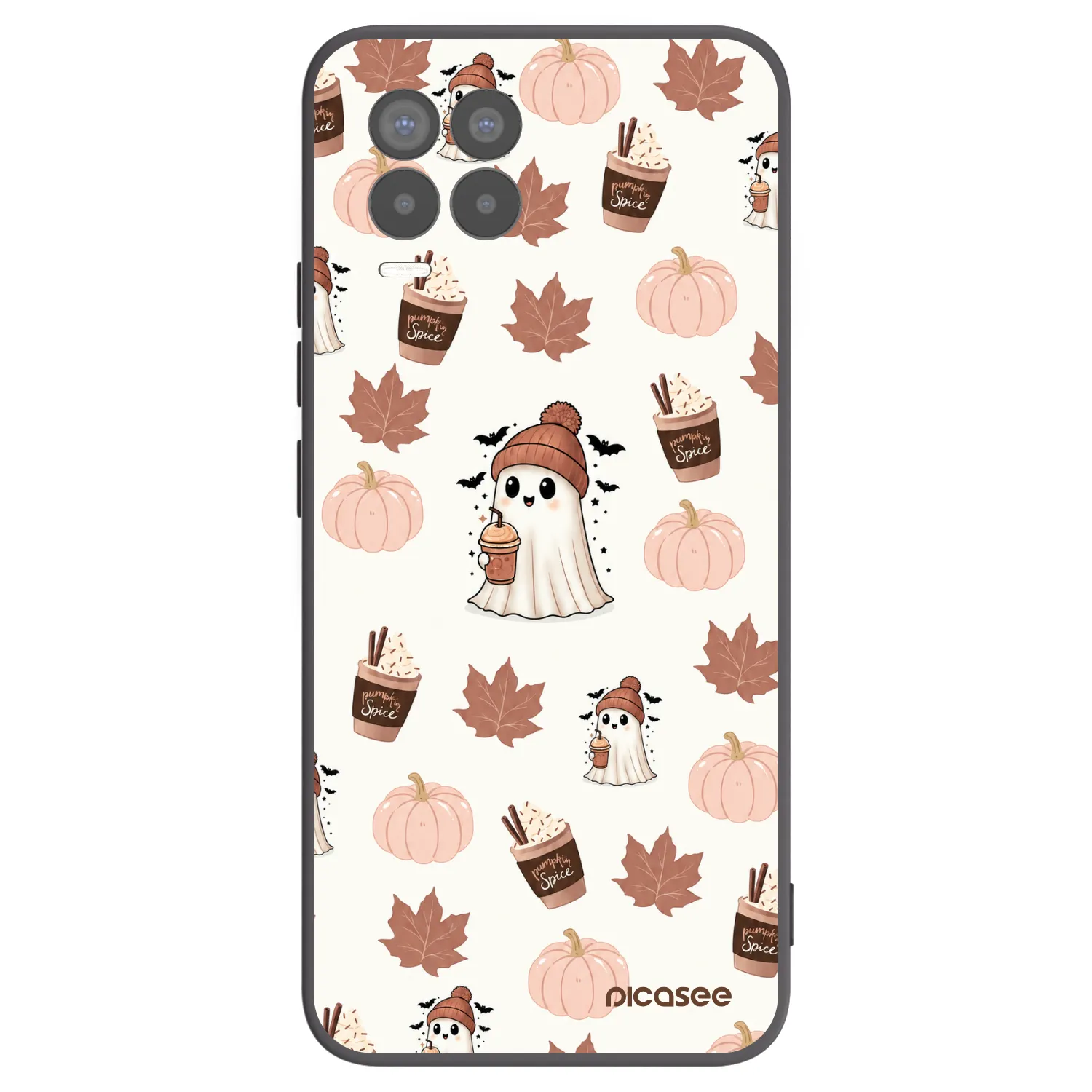 Picasee silikonowe czarne etui na Realme 8 4G - Pumpkin spice