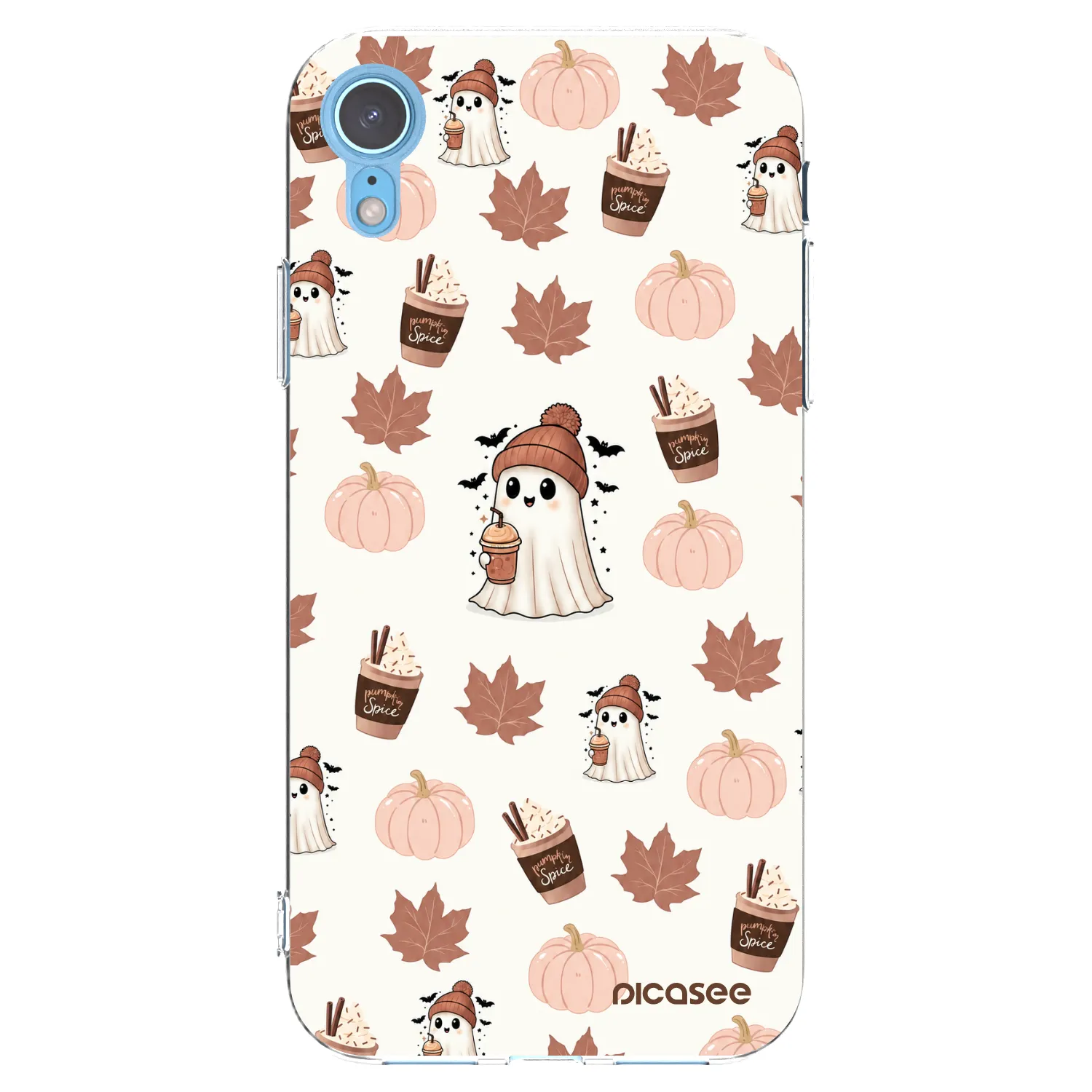 Picasee silikonowe przeźroczyste etui na Apple iPhone XR - Pumpkin spice
