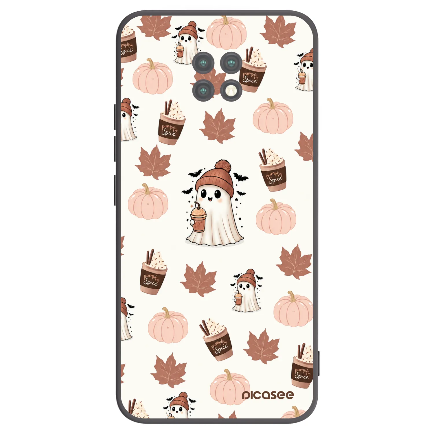 Picasee silikonowe czarne etui na Xiaomi Redmi Note 9T - Pumpkin spice