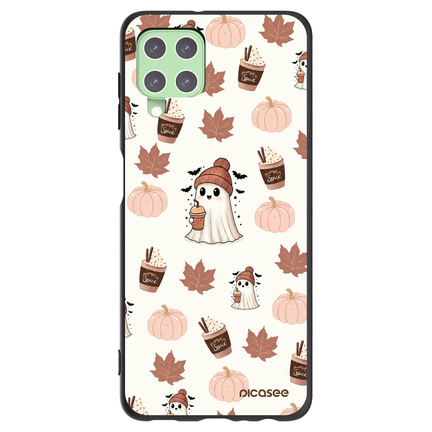Picasee silikonowe czarne etui na Samsung Galaxy A22 A225F 4G - Pumpkin spice