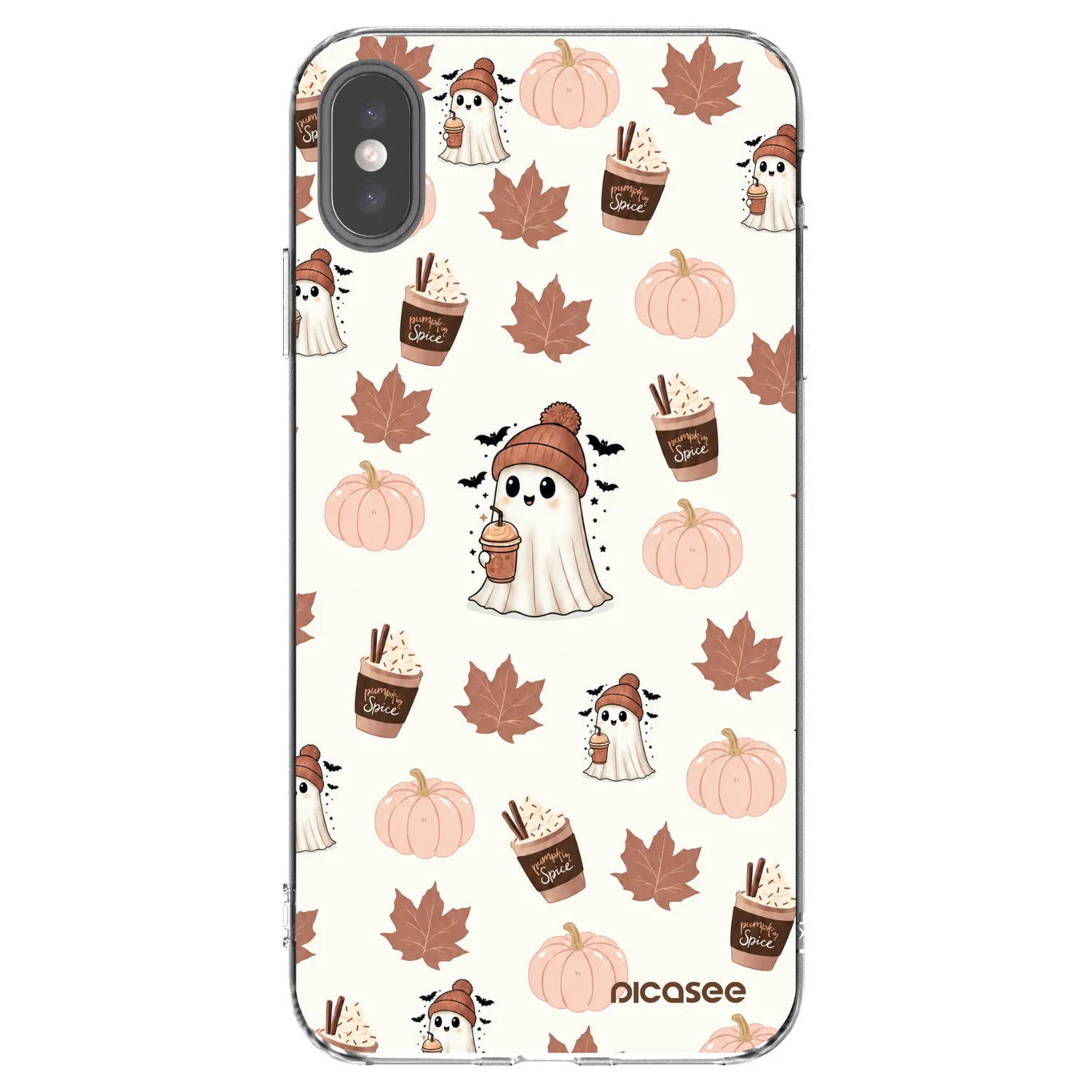 Picasee silikonowe przeźroczyste etui na Apple iPhone XS Max - Pumpkin spice