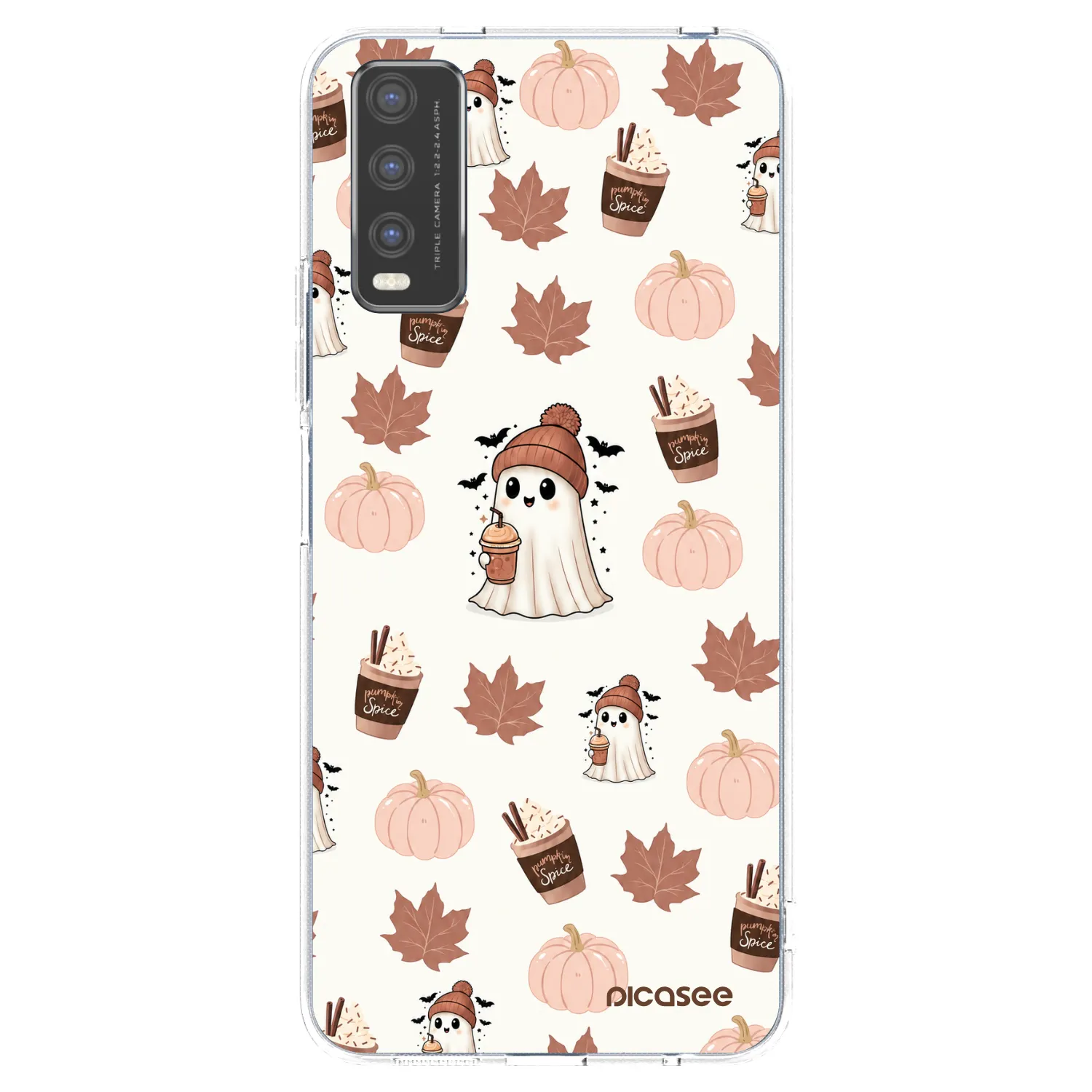 Picasee silikonowe przeźroczyste etui na Vivo Y20s - Pumpkin spice