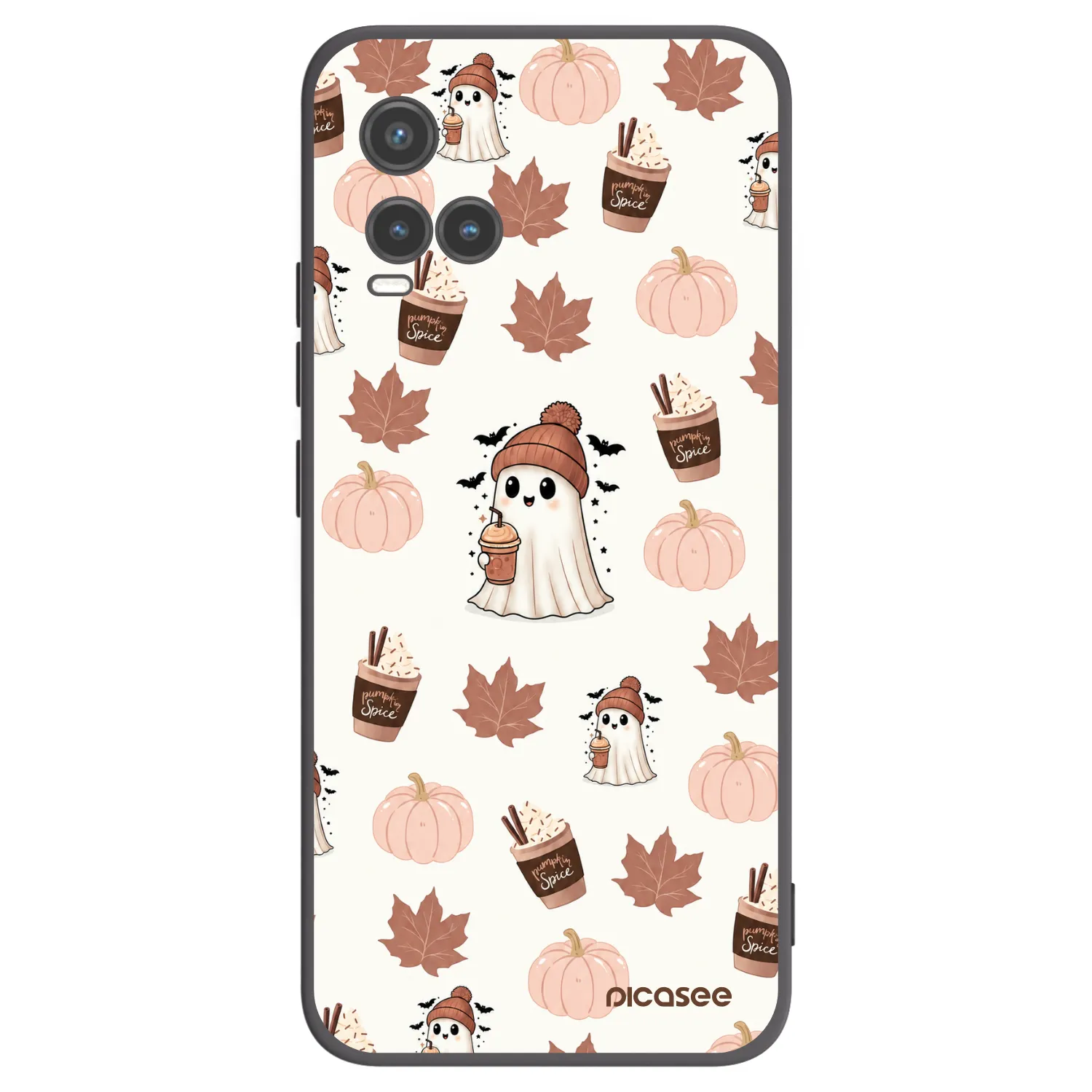 Picasee silikonowe czarne etui na Vivo Y33s - Pumpkin spice