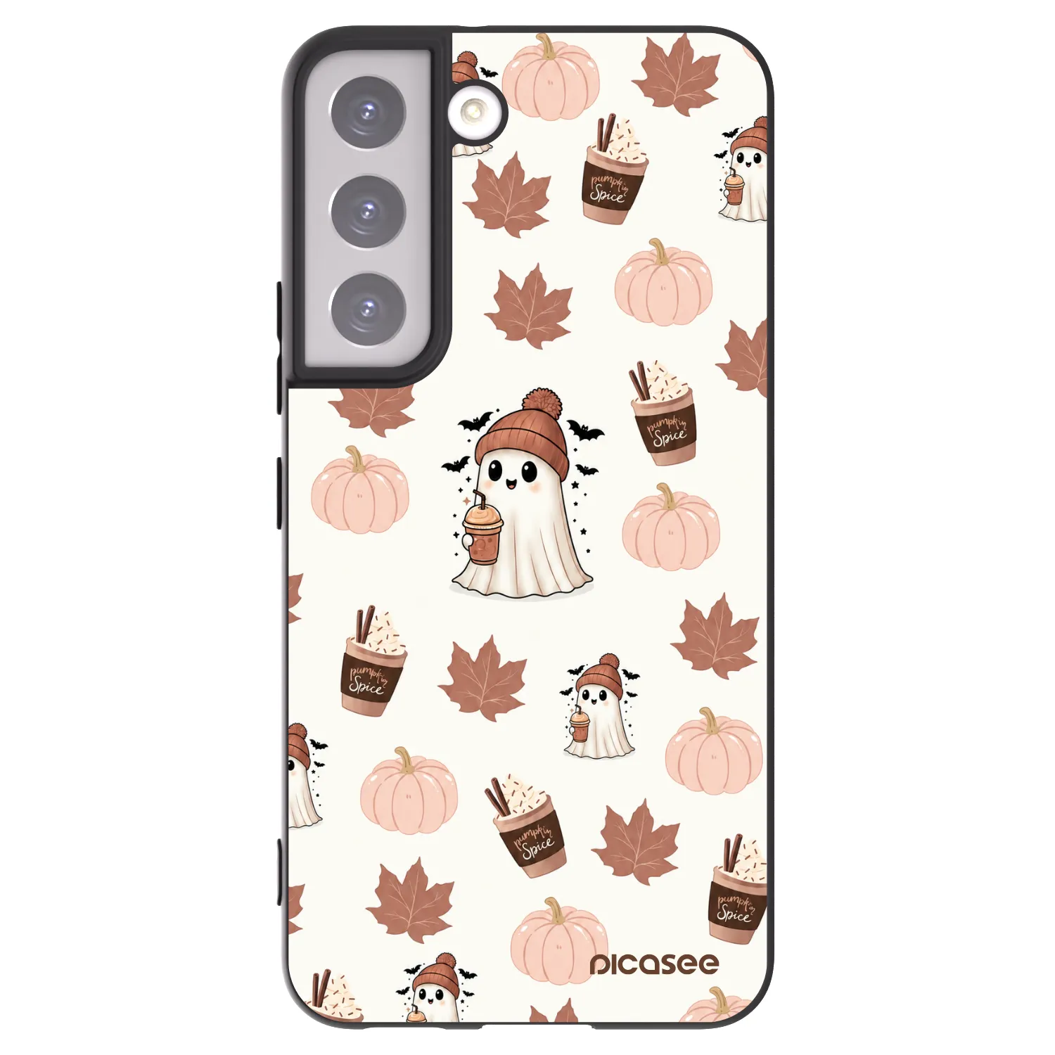 Picasee silikonowe czarne etui na Samsung Galaxy S22 5G - Pumpkin spice